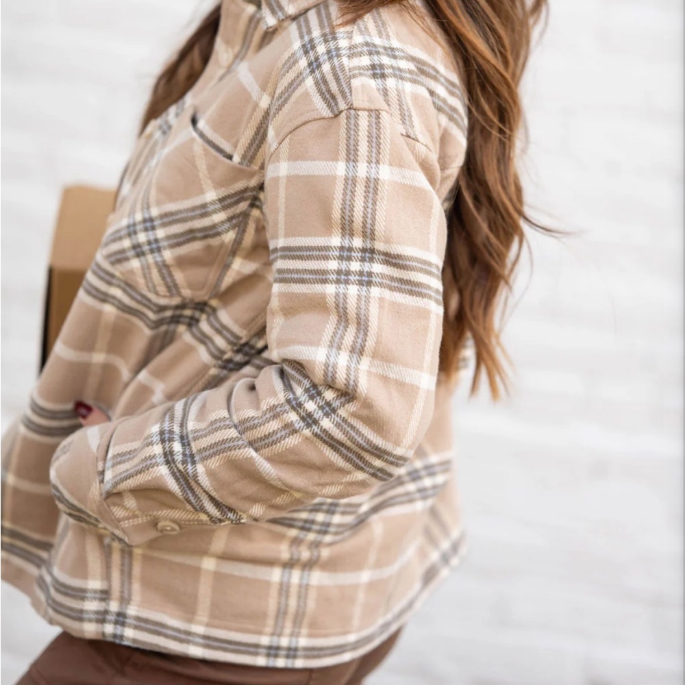 Plaid Button-Up Shacket - Picture 5 of 6